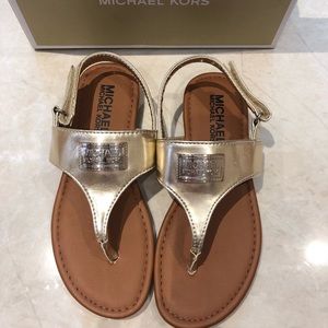 Brand new Michael Kors girls gold sandals size 1